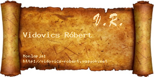 Vidovics Róbert névjegykártya
