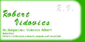 robert vidovics business card